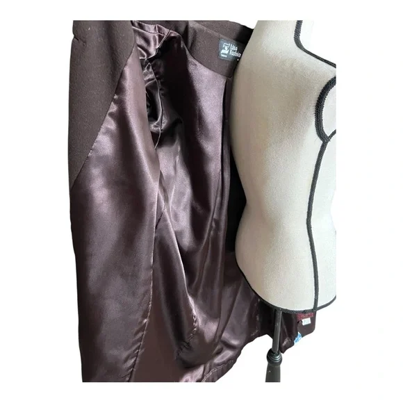 Vintage Elegant Brown Wool/Cashmere Coat With Luxurious Mahogany Mink Fur Collar - Picture 5 of 13